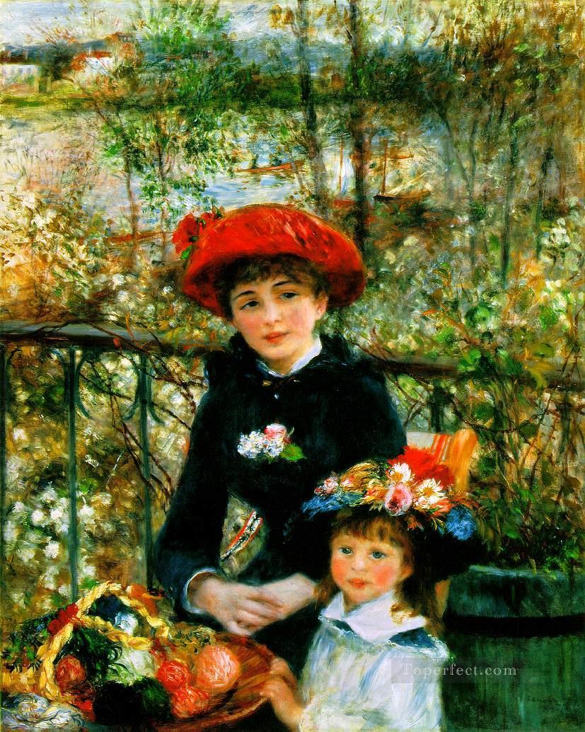 Dos hermanas en la terraza maestro Pierre Auguste Renoir Pintura al óleo